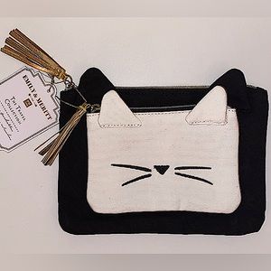 NEW POTTERY BARN TEEN EMILY & MERITT SET OF 2 CAT POUCHES